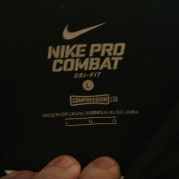 Nike pro combat long sleeve dri fit compression shirt, size large - Picture 3 of 5